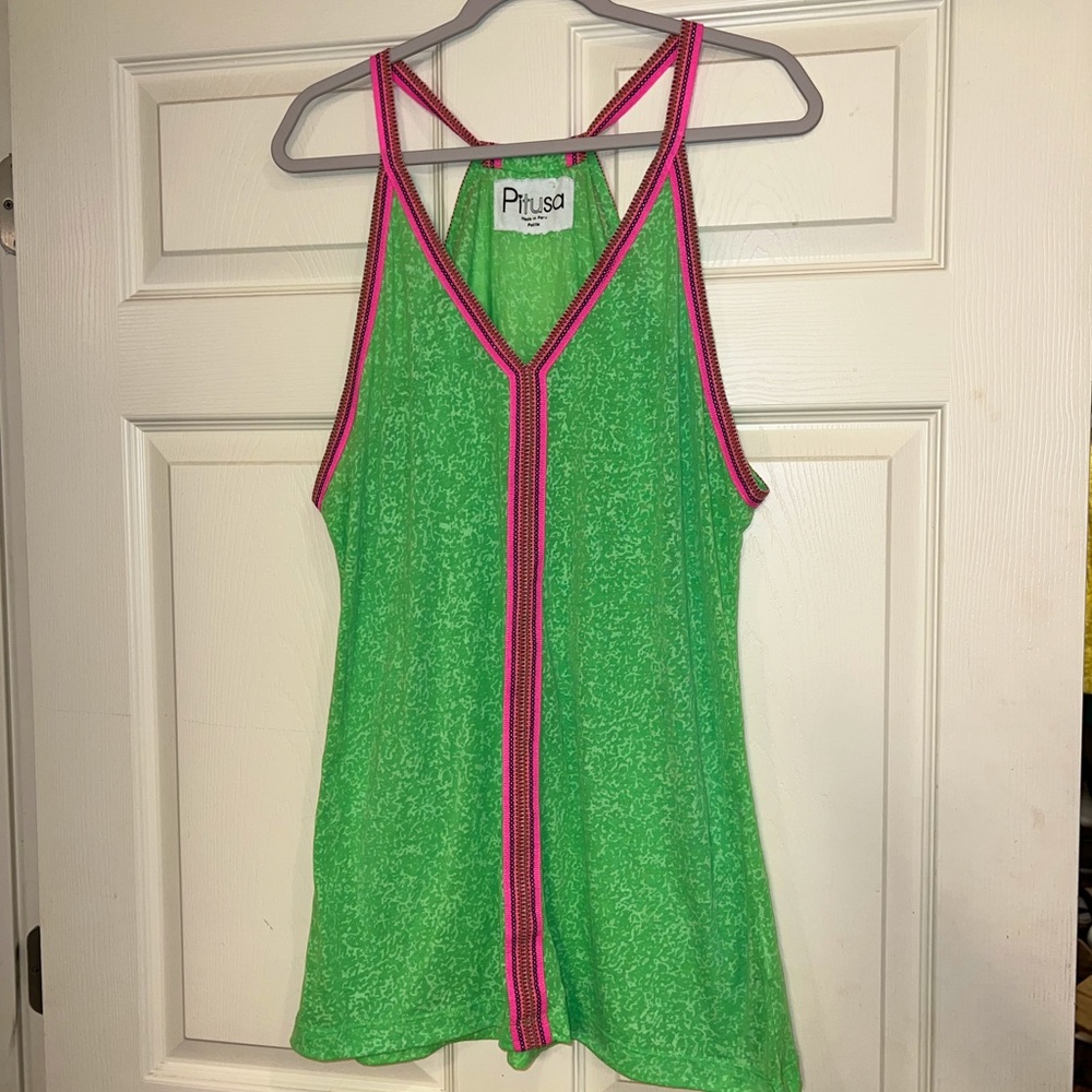 Pitusa mini sundress cover up in lime petite